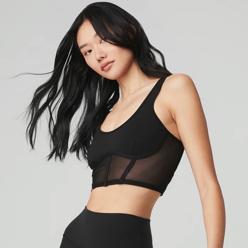 Alo Yoga Airbrush mesh corset tank